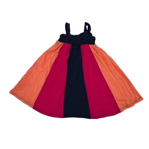 Ella Moss Blue Red Orange Striped Flare Sleeveless Dress Size 2T Girl’s - Picture 5 of 7
